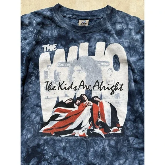 Vintage The Who Mens T-Shirt Size XXL Liquid Blue Tie Dye The Kids Are Alright
